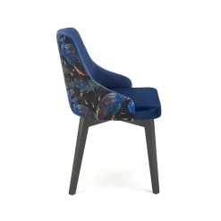 Poltrona da salotto in velluto blu con grafica Avarua