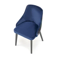 Poltrona da salotto in velluto blu con grafica Avarua