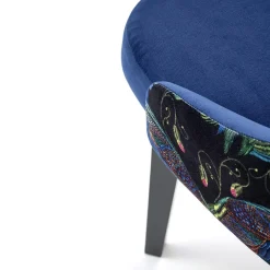 Poltrona da salotto in velluto blu con grafica Avarua