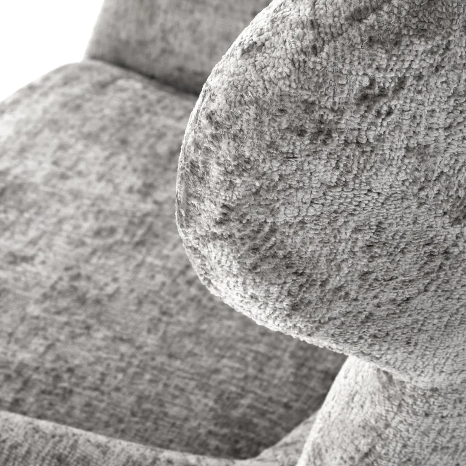 Poltrona design girevole imbottita in tessuto grigio Mappy