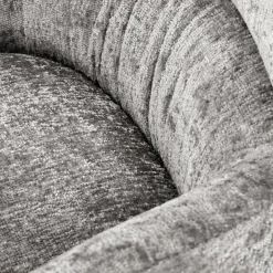 Poltrona design girevole imbottita in tessuto grigio Mappy