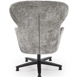 Poltrona design girevole imbottita in tessuto grigio Mappy