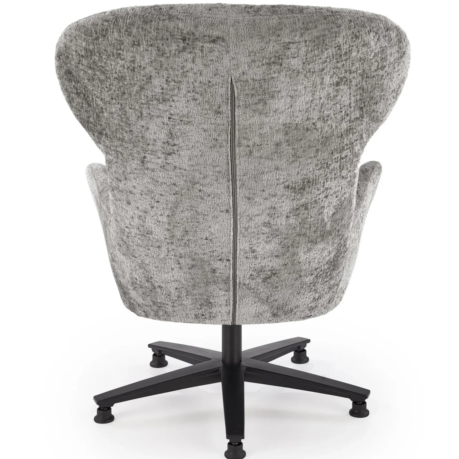 Poltrona design girevole imbottita in tessuto grigio Mappy