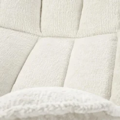 Poltrona design girevole imbottita in tessuto panna nero Montana