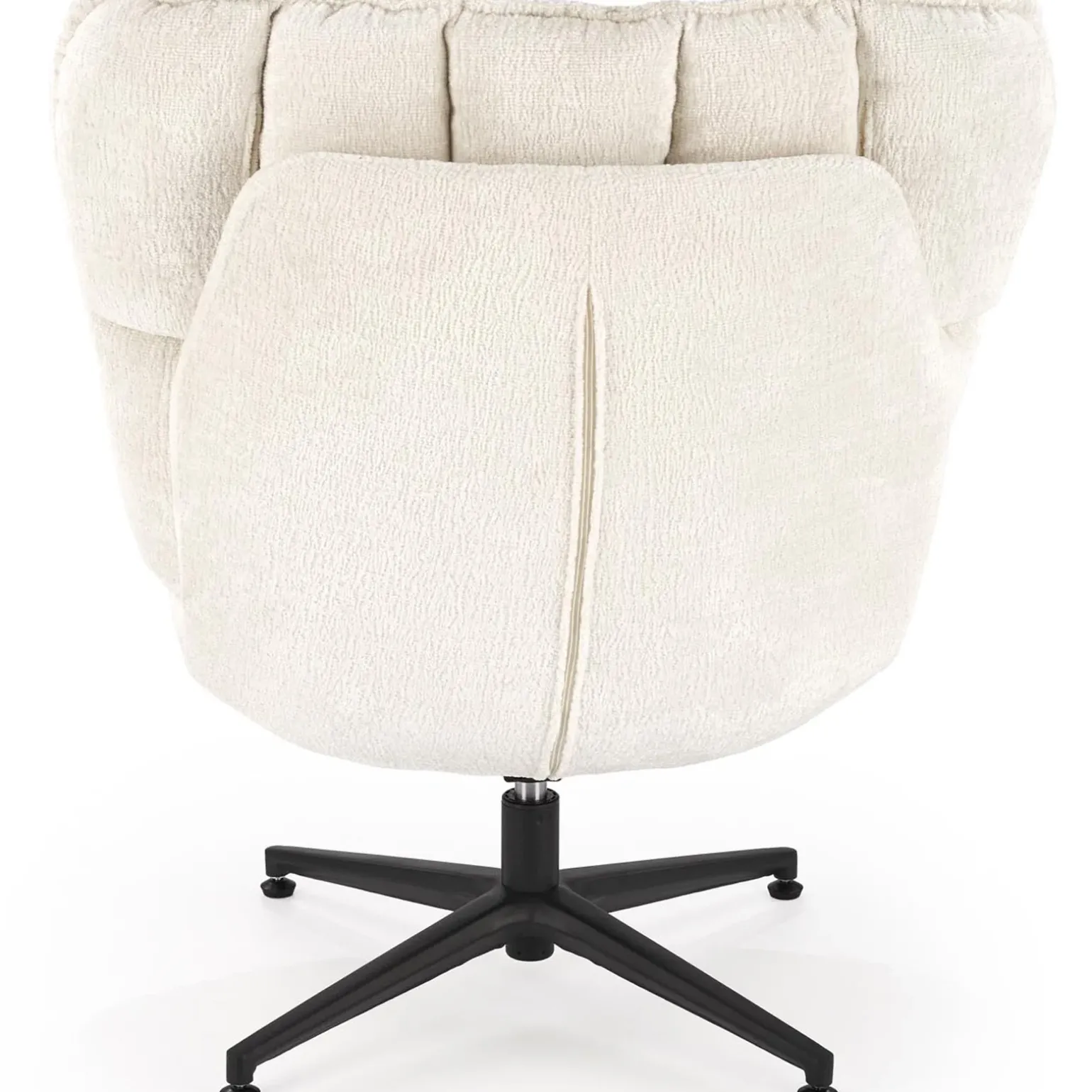 Poltrona design girevole imbottita in tessuto panna nero Montana