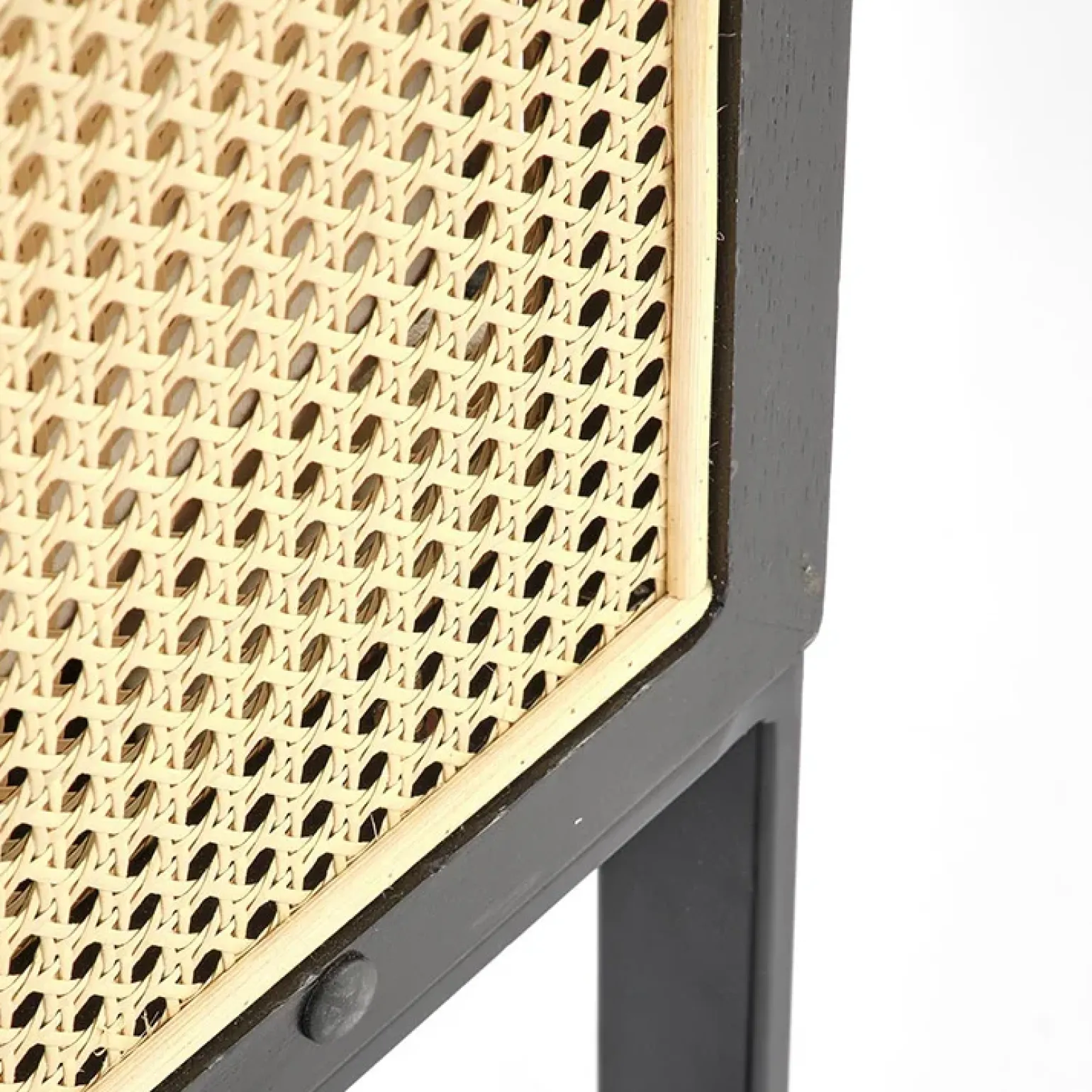 Poltrona design soggiorno in rattan naturale beige nero Niceto