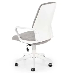 Poltrona design ufficio in tessuto beige bianco Nikki