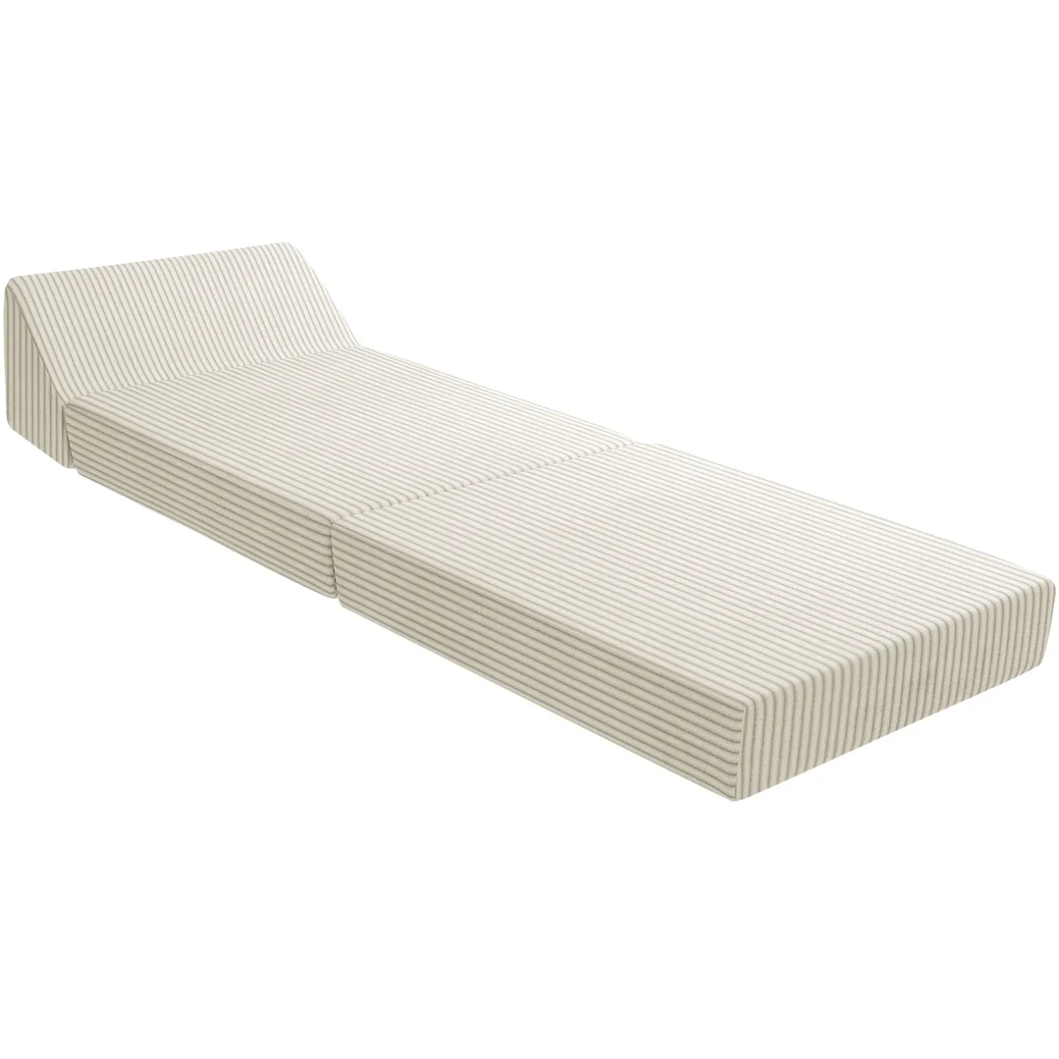 Poltrona divano letto pieghevole 90 cm velluto a coste beige Lorin