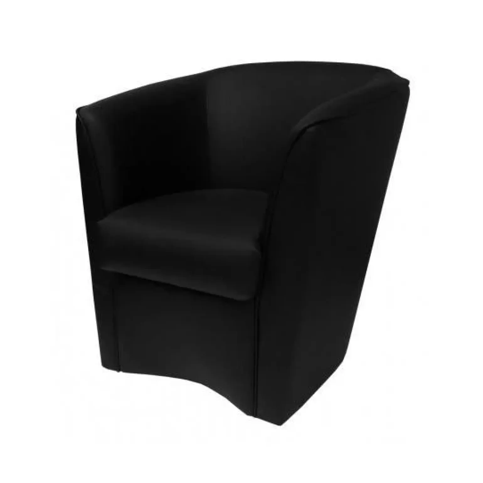 Poltrona imbottita in ecopelle nero Valentina