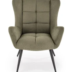 Poltrona imbottita in tessuto verde oliva nero Snooz