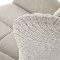 Poltrona imbottita in tessuto beige nero Snooz