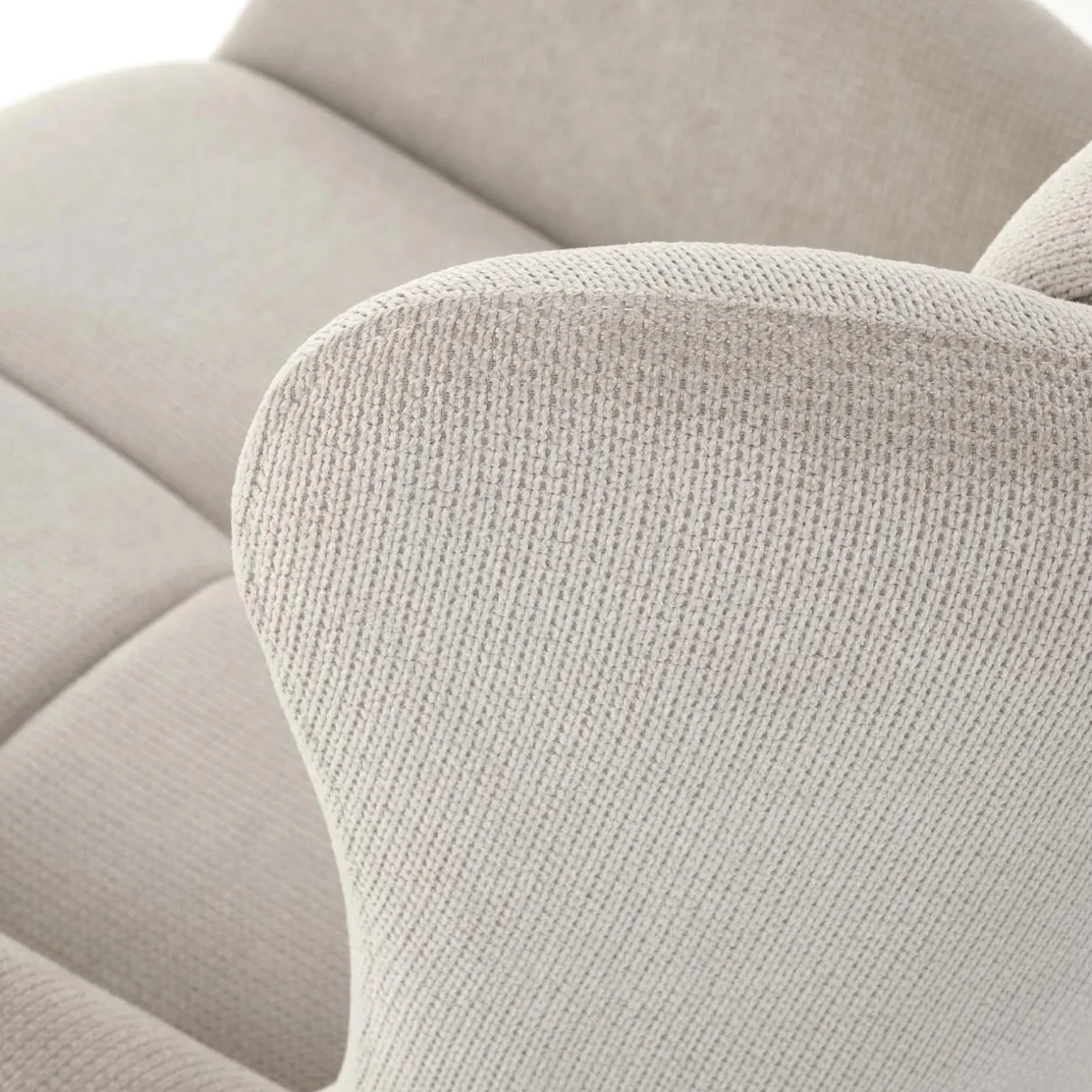 Poltrona imbottita in tessuto beige nero Snooz