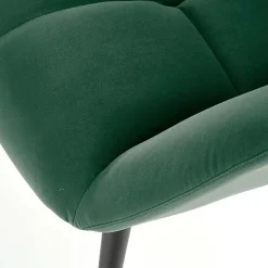Poltrona imbottita in tessuto velluto verde scuro nero Polly