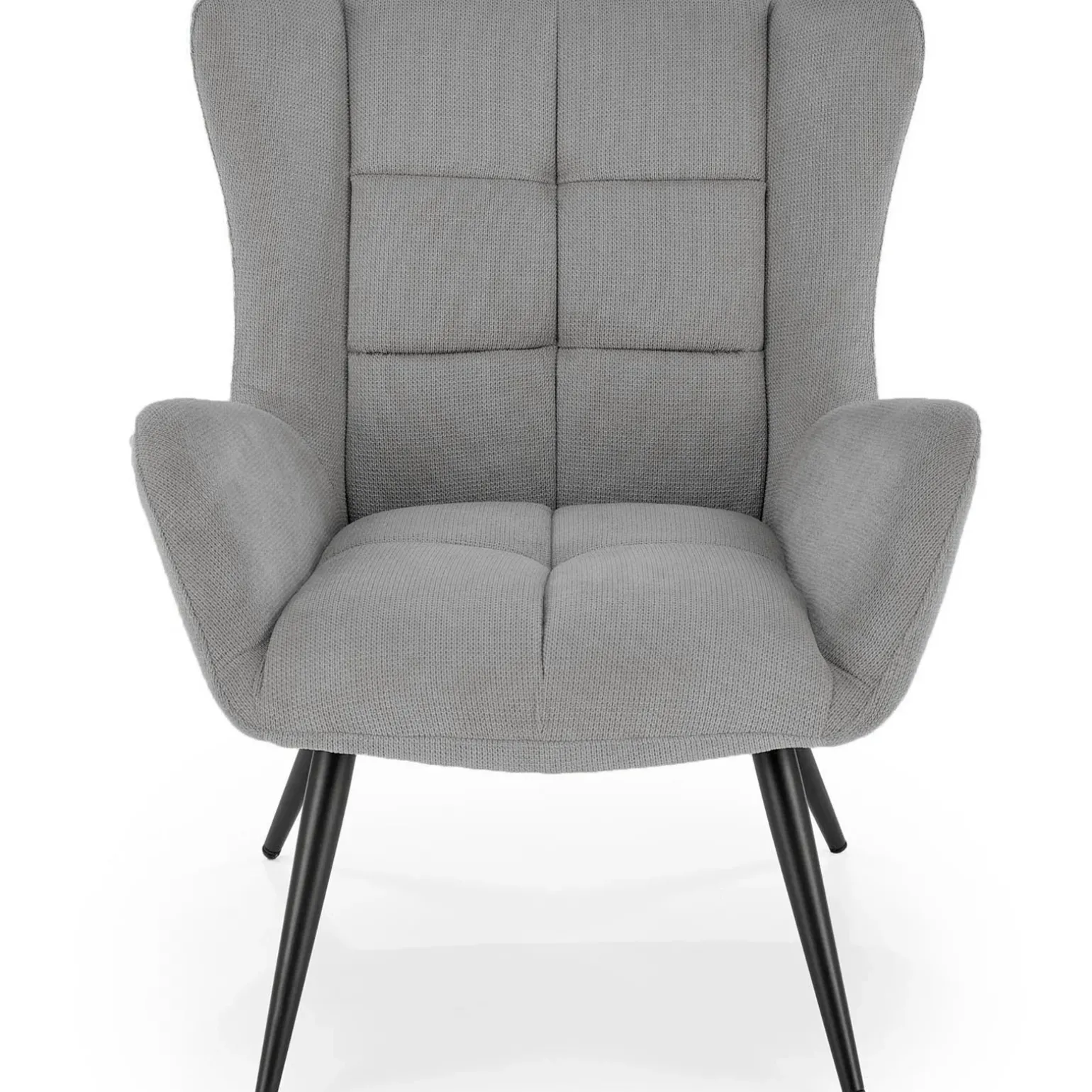 Poltrona imbottita in tessuto grigio nero Snooz