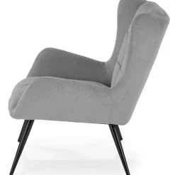 Poltrona imbottita in tessuto grigio nero Snooz