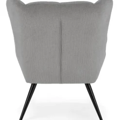 Poltrona imbottita in tessuto grigio nero Snooz