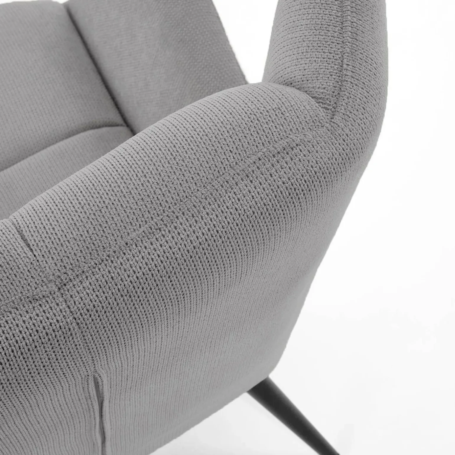 Poltrona imbottita in tessuto grigio nero Snooz