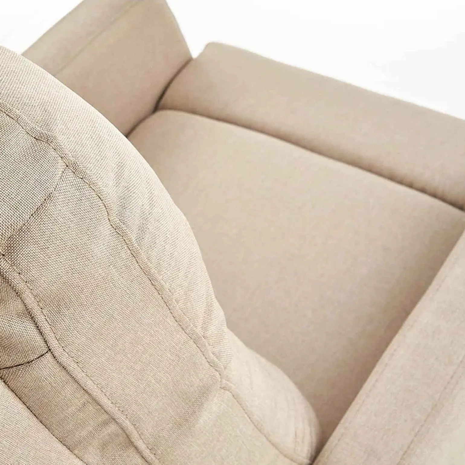 Poltrona reclinabile imbottita in tessuto beige Adele