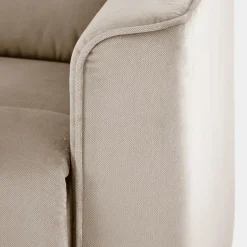 Poltrona reclinabile imbottita in tessuto beige Benuat