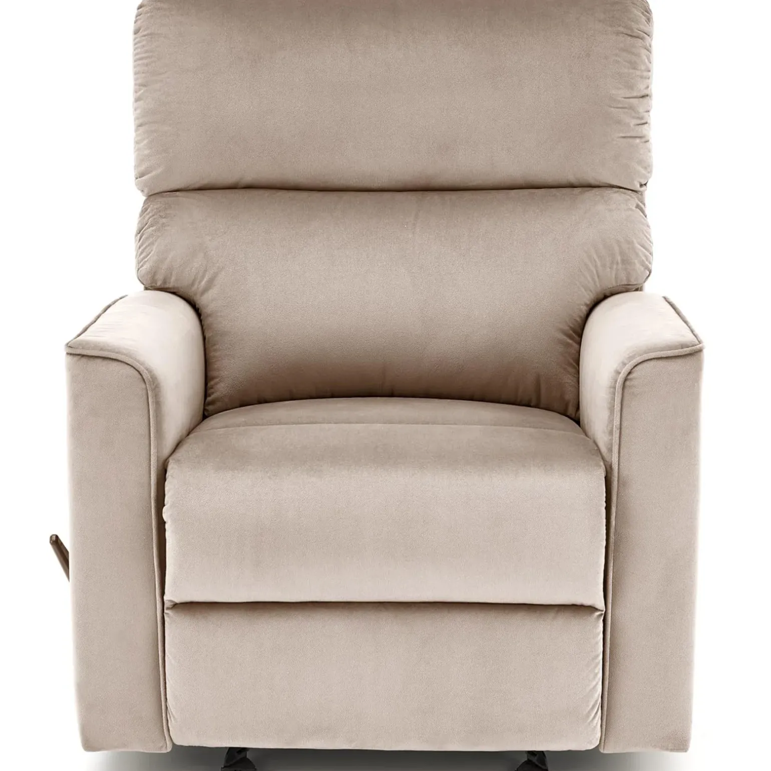 Poltrona reclinabile imbottita in tessuto beige Benuat