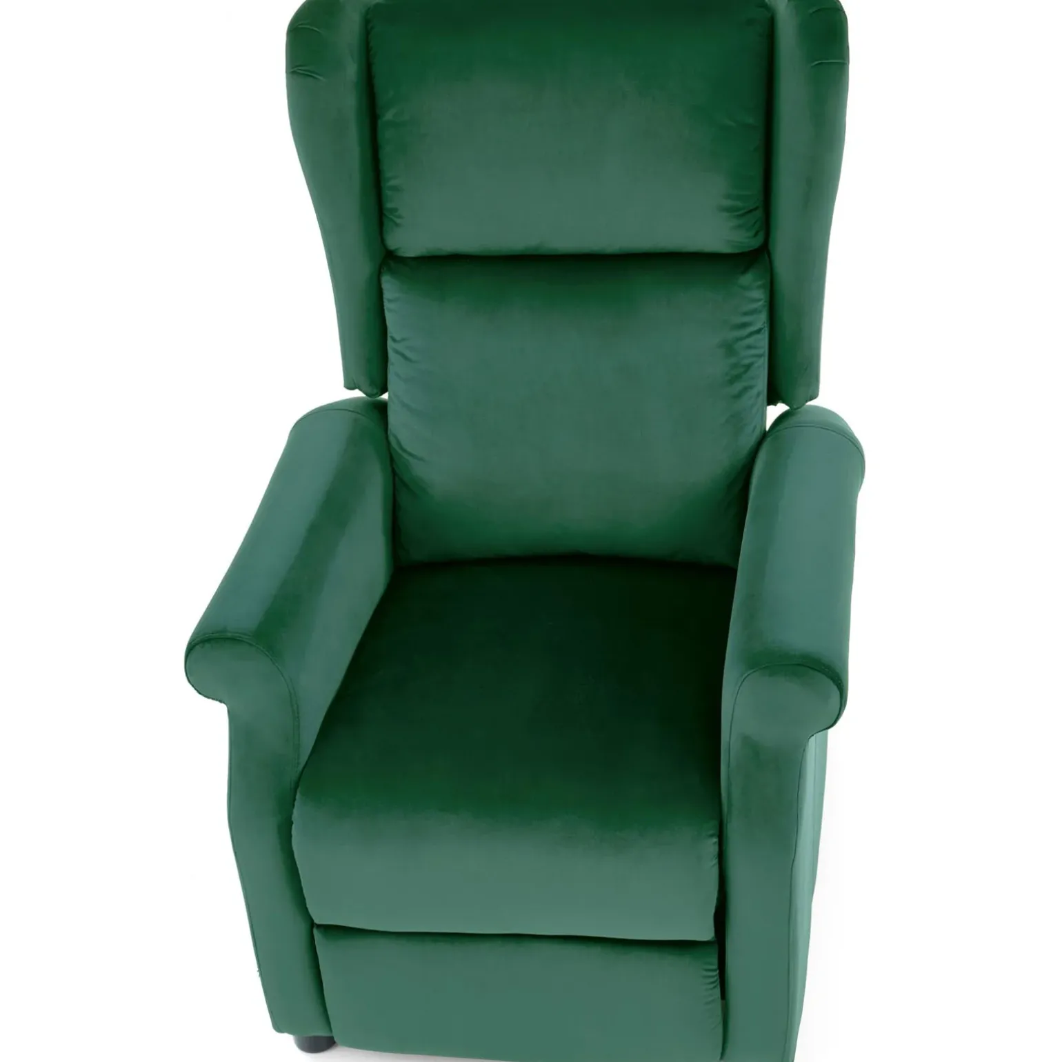 Poltrona reclinabile imbottita in velluto verde Cassiopea