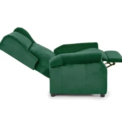 Poltrona reclinabile imbottita in velluto verde Cassiopea