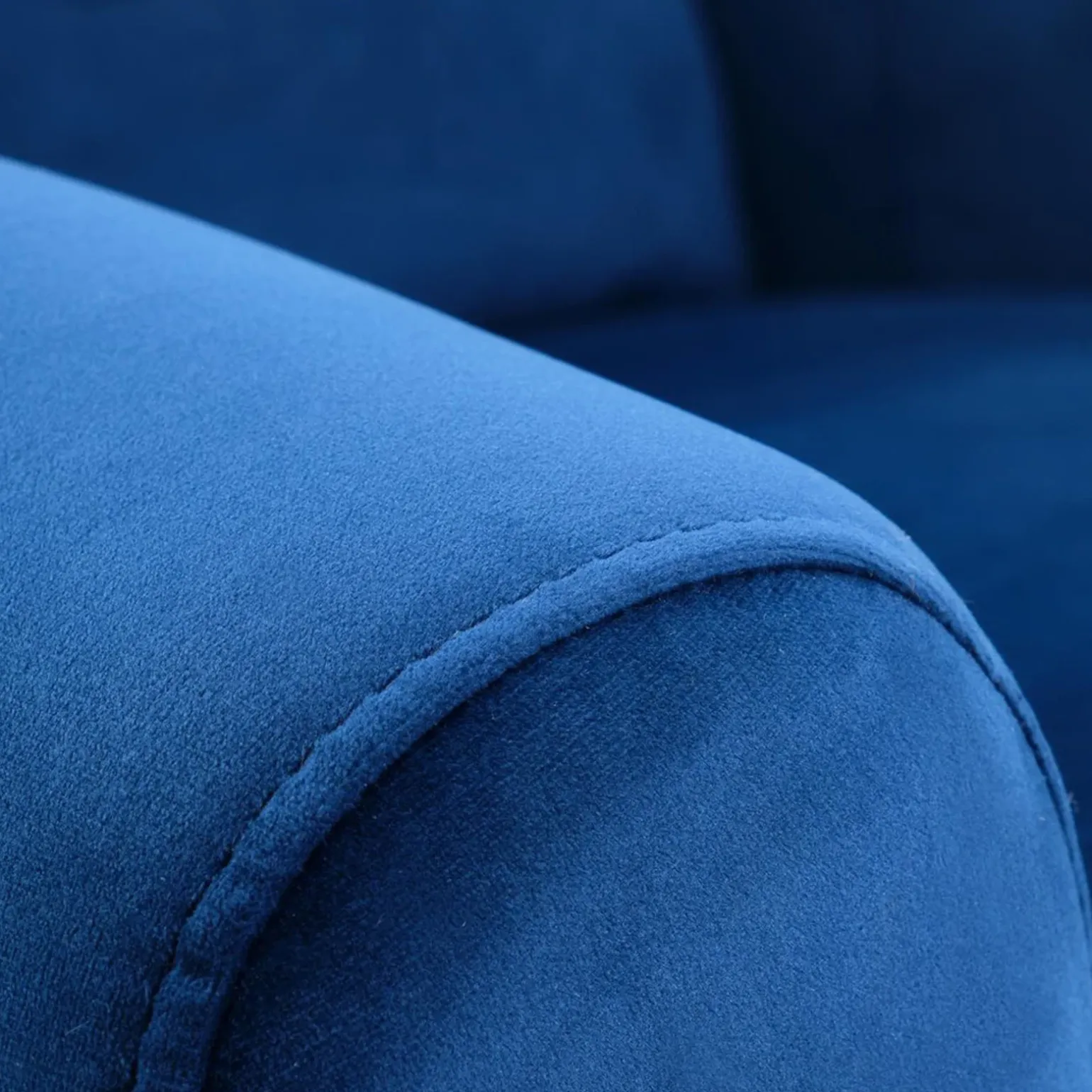 Poltrona reclinabile imbottita in velluto blu Cassiopea