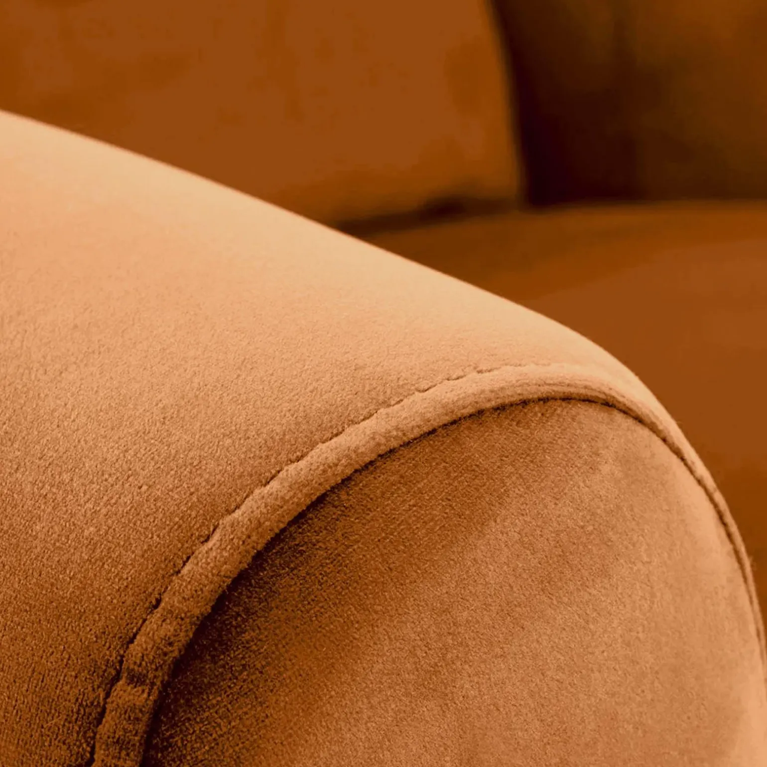 Poltrona reclinabile imbottita in velluto arancio terracotta Cassiopea