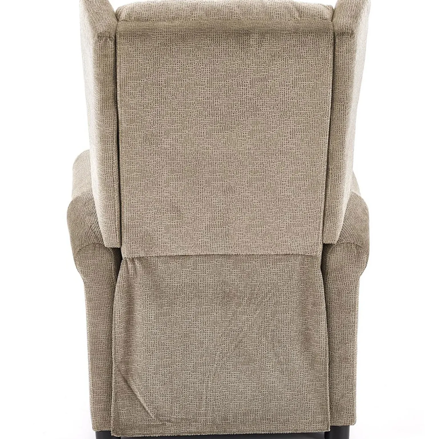 Poltrona reclinabile imbottita in tessuto beige Cassiopea