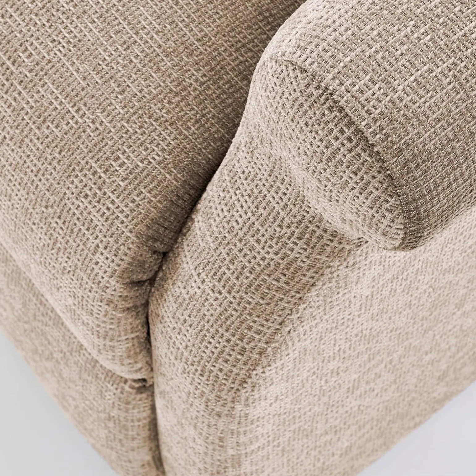Poltrona reclinabile imbottita in tessuto beige Cassiopea