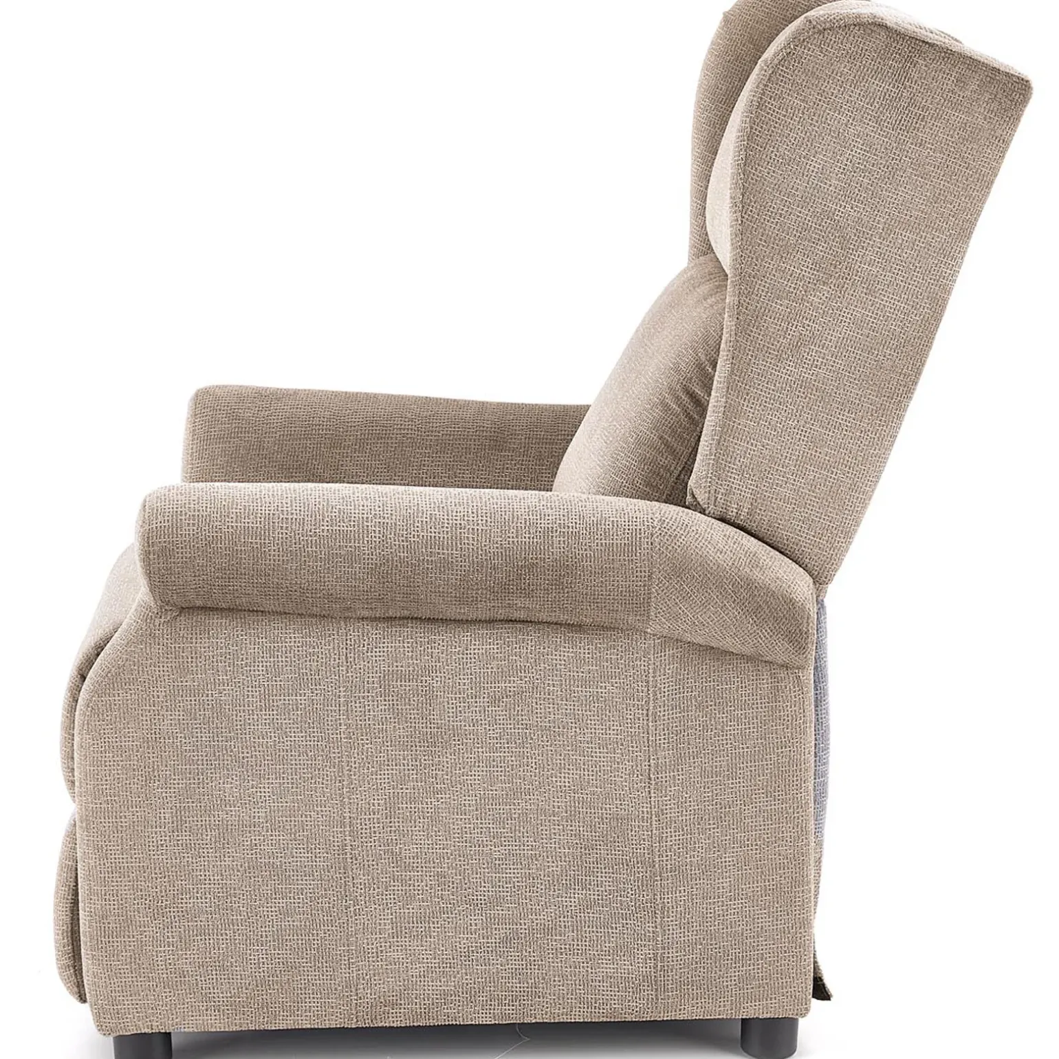 Poltrona reclinabile massaggiante imbottita in tessuto beige Elion