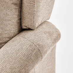 Poltrona reclinabile massaggiante imbottita in tessuto beige Elion