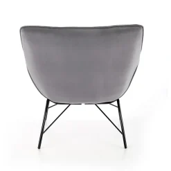 Poltrona relax da sala in velluto grigio nero Indiana