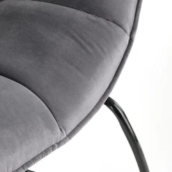 Poltrona relax da sala in velluto grigio nero Indiana