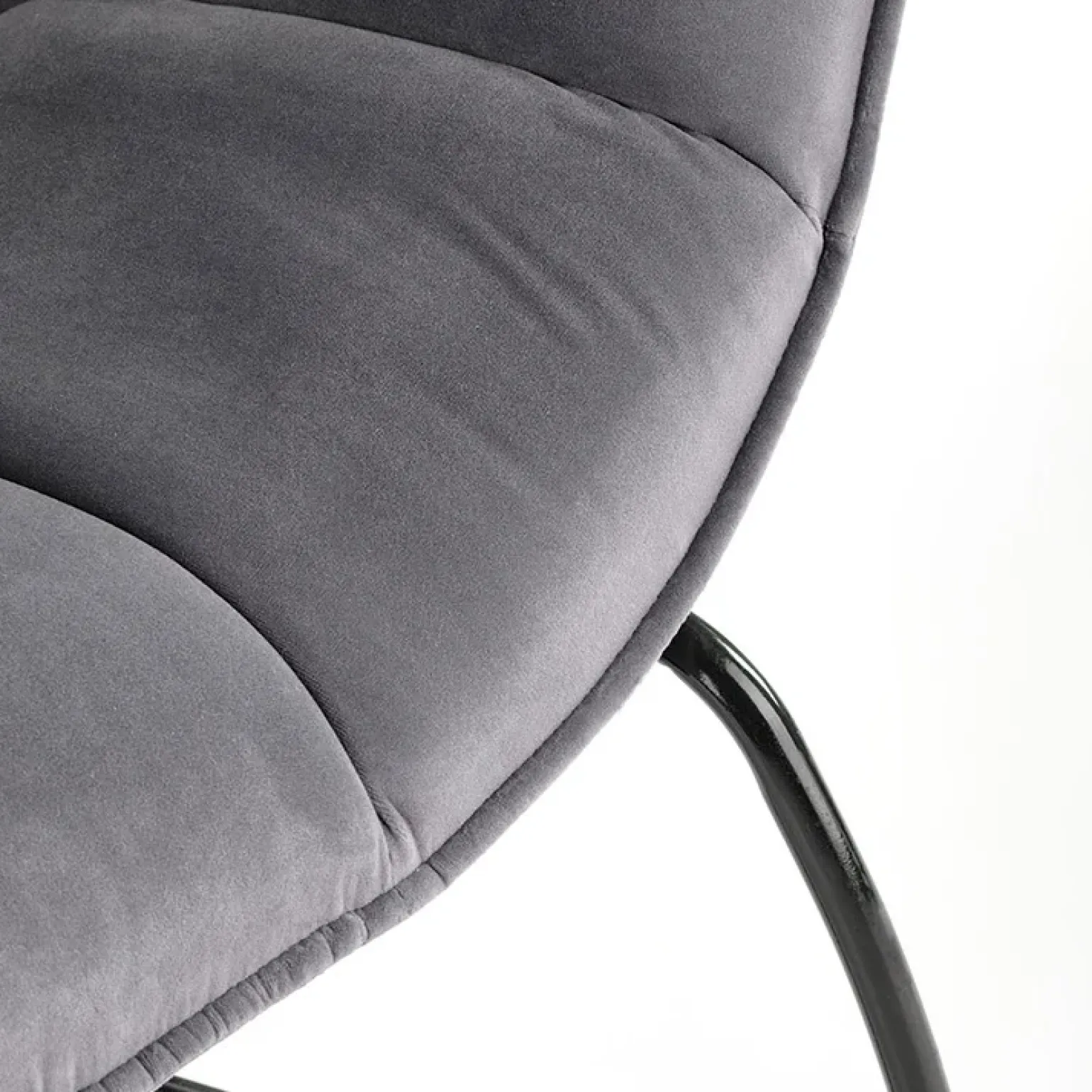 Poltrona relax da sala in velluto grigio nero Indiana