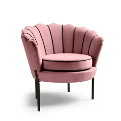 Poltrona relax design moderno in velluto rosa nero Pegasus