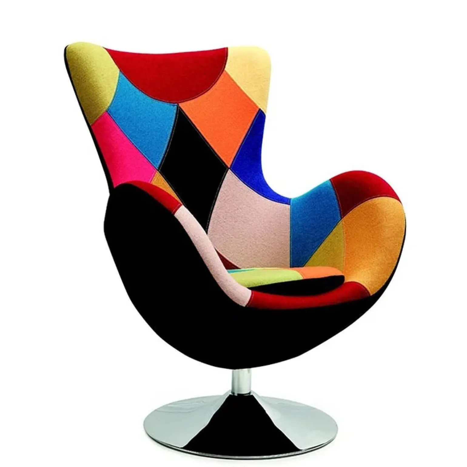 Poltrona relax imbottita in tessuto multicolore Samantha