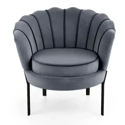 Poltrona relax in velluto design moderno grigio nero Pegasus