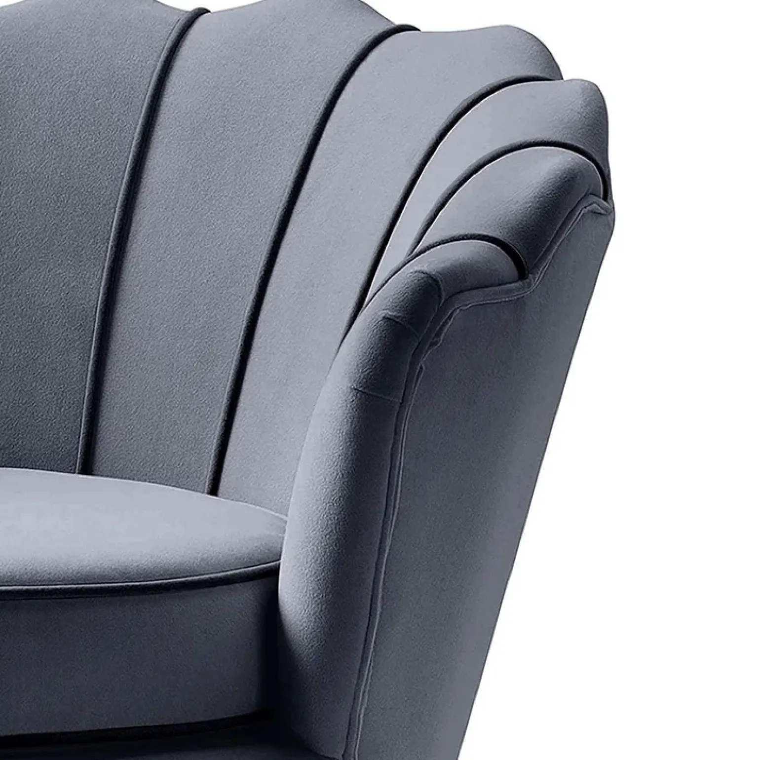 Poltrona relax in velluto design moderno grigio nero Pegasus