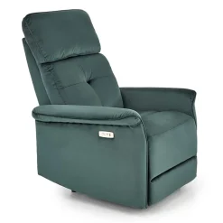 Poltrona relax reclinabile elettrica in velluto verde Fatia