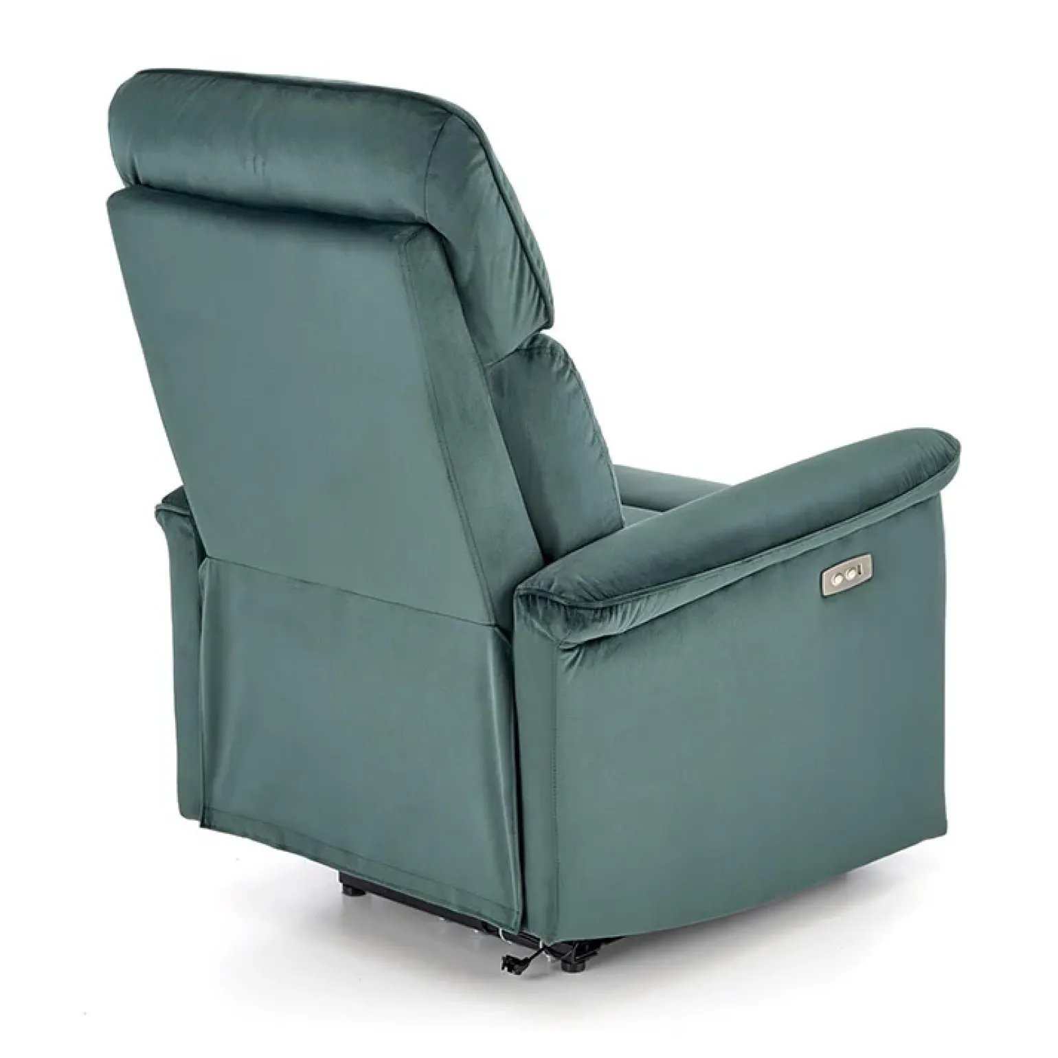 Poltrona relax reclinabile elettrica in velluto verde Fatia