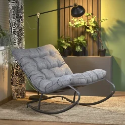 Poltrona relax tessuto grigio Serenita