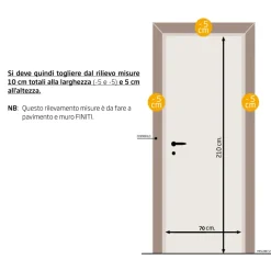 Porta battente reversibile per interni 70x210h cm bianca Niagara