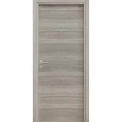 Porta battente reversibile per interni 80x210h cm rovere grigio Niagara