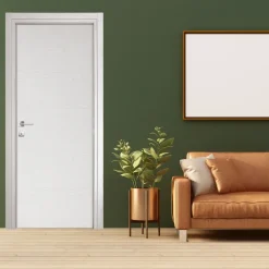 Porta battente reversibile per interni 70x210h cm bianco frassinato Niagara