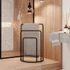 Portasciugamani da bagno 50x75h cm 3 livelli nero Marinella