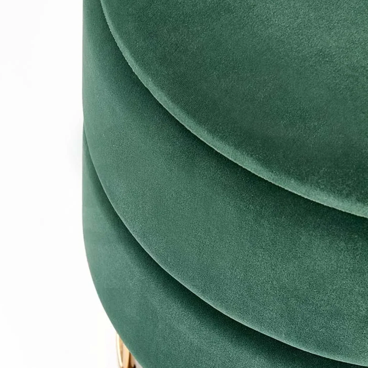 Pouf contenitore design da salotto rotondo in velluto verde Neril