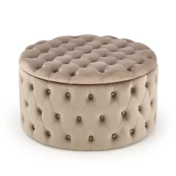 Pouf contenitore moderno beige Maximilien