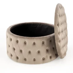 Pouf contenitore moderno beige Maximilien