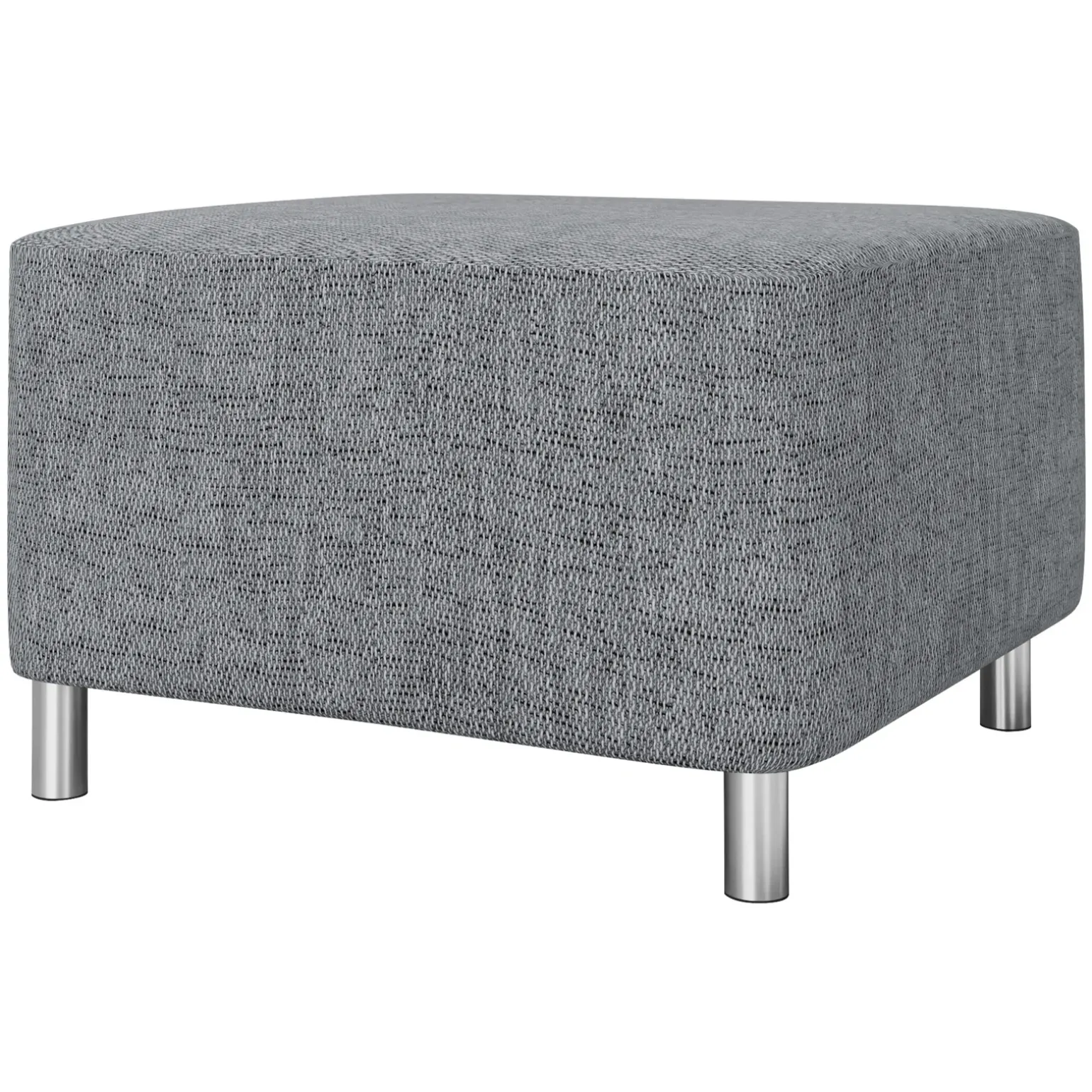 Pouf imbottito in tessuto 65x56cm grigio chiaro Titus